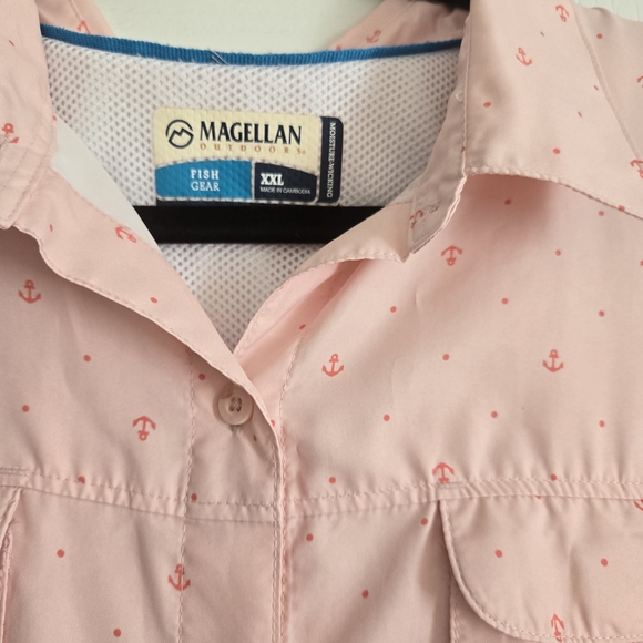 Magellan Outdoors Pink Anchor Shirt XXL - Picture 1 of 4